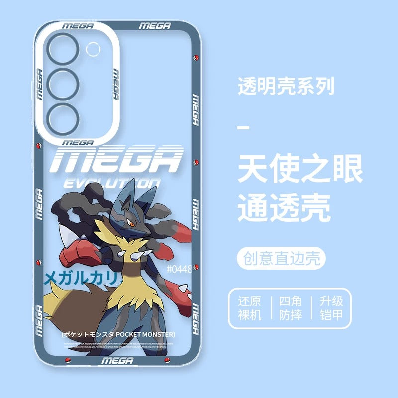 Japan Cartoon Pokemon Mega Evolution | Rayquaza Lucario Gengar Charizard X Y Tyranitar Scizor Metagross - Phone Case Samsung Galaxy S26 S25 S24 S23 S22 S21 FE Ultra Edge