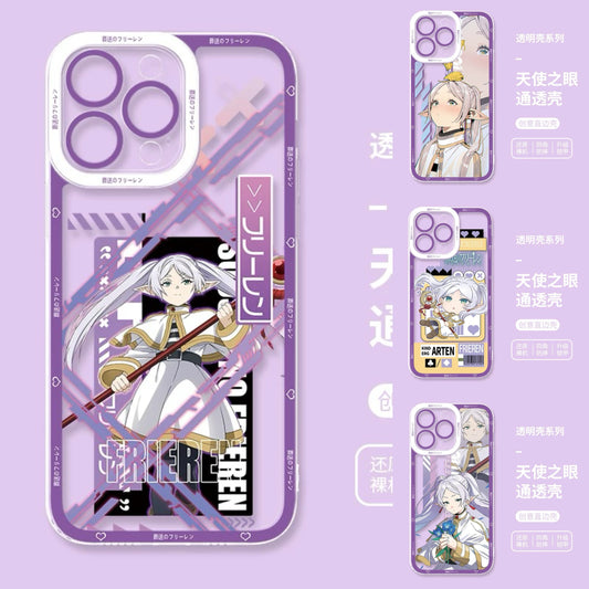 Japanese Anime FRIEREN Anime & Cute Purple Styles | Frieren 4 Styles - iPhone Case PLUS SE2 XS XR X 11 12 13 14 15 16 16e 17 17e Pro Promax 12mini 13mini