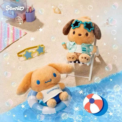 Japan Sanrio Sea Island Holiday | Hello Kitty My Melody Kuromi Cinnamoroll Pochacco - Mini Plush Doll keychain