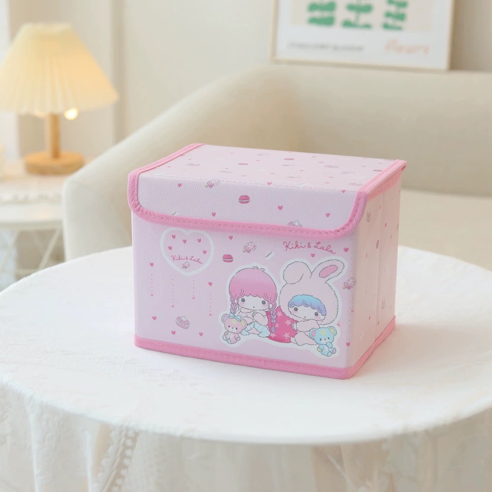 Japanese Cartoon with Friends Storage Box with Cover | Hello Kitty My Melody Kuromi Little Twin Stars Marron Cream Cinnamoroll Pompompurin Pocahcco KeroKeroKeroppi Hangyodon - Bedroom Girl Gift