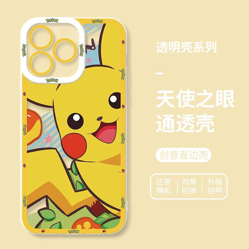Japan Cartoon Pokemon Happy Party Verison | Pikachu - iPhone Case 6 7 8 PLUS SE2 XS XR X 11 12 13 14 15 16 16e Pro Promax 12mini 13mini