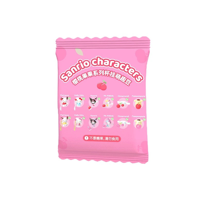 Sanrio Characters Sweet Cherry on Cup Beans Mini Series | Hello Kitty My Melody Kuromi Cinnamoroll Pompompurin Pochacco - Kawaii Collectable Toys Toy Collection