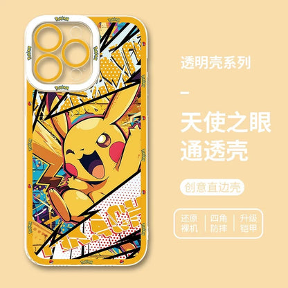 Japan Cartoon Pokemon Postal Street Style | Pikachu Gengar Squirtle Psyduck Mimikyu Bulbasaur Charmander Eevee - iPhone Case PLUS SE2 XS XR X 11 12 13 14 15 16 16e 17 17e Pro Promax 12mini 13mini