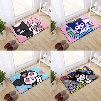 Japanese Cartoon Kuromi Soft Floor Mat | Colourful Print - Kawaii Room Decoration items Cute Things