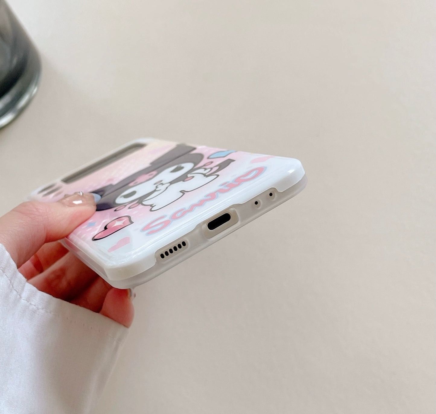 Japanese Cartoon | Kuromi with Hearts Travelling - Phone Case Samsung Galaxy Z Flip 3 4 W23 Filp