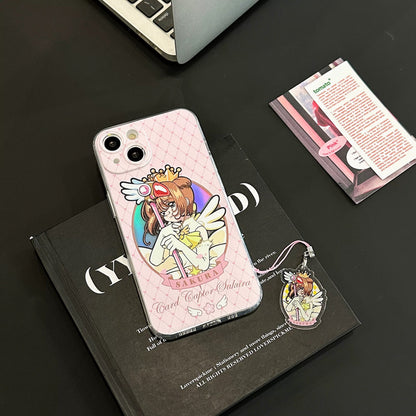 Japanese Cartoon Cardcaptor Sakura | Sakura & Kero Chan - iPhone Case 7 8 PLUS SE2 XS XR X 11 12 13 14 15 16 Pro Promax 12mini 13mini KawaiiGiftLand