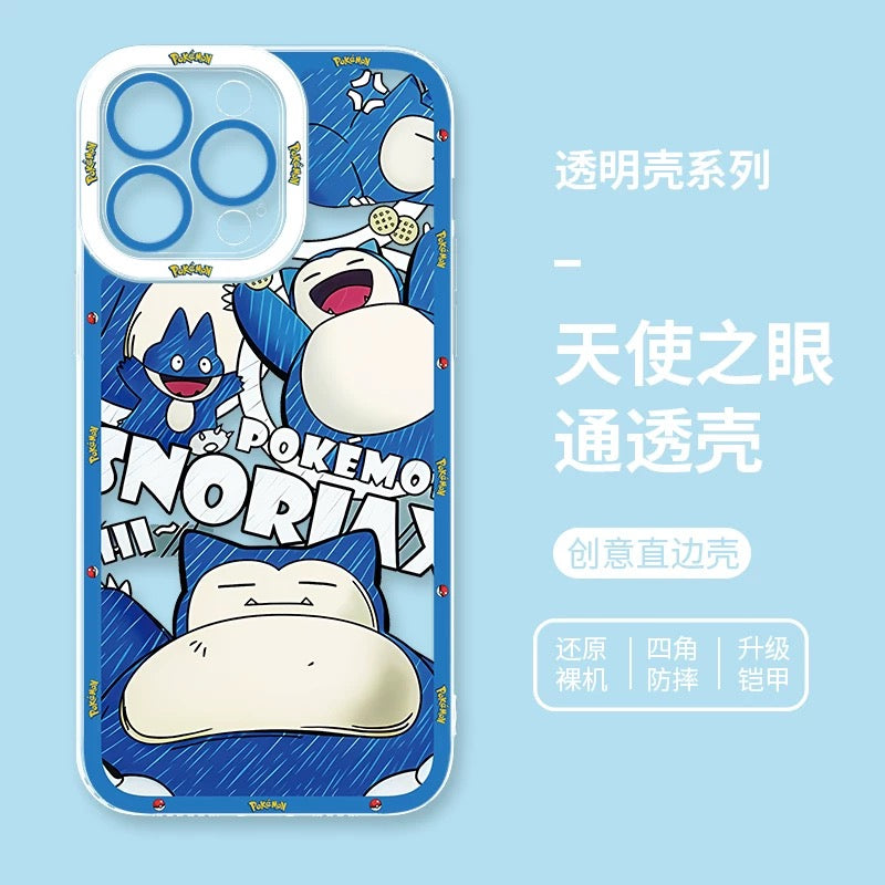 Japan Cartoon Pokemon All Drawing Version | Pikachu Gengar Squirtle Snoriax Psyduck Bulbasaur - iPhone Case PLUS SE2 XS XR X 11 12 13 14 15 16 16e 17 17e Pro Promax 12mini 13mini