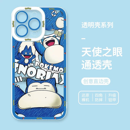 Japan Cartoon Pokemon All Drawing Version | Pikachu Gengar Squirtle Snoriax Psyduck Bulbasaur - iPhone Case PLUS SE2 XS XR X 11 12 13 14 15 16 16e 17 17e Pro Promax 12mini 13mini