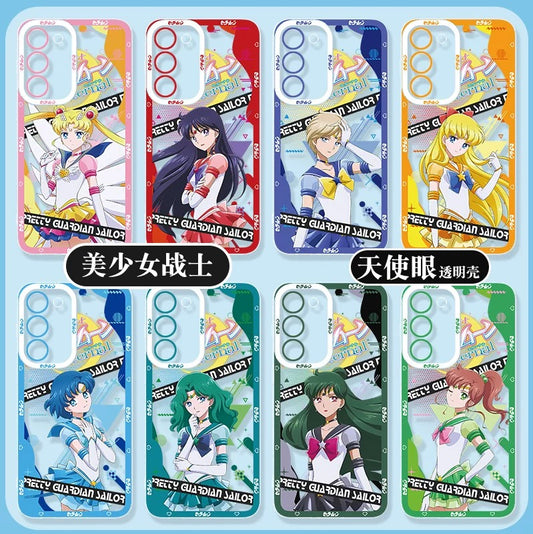 Japanese Cartoon Sailor Girl Eternal Version | Sailor Moon Mars Uranus Venus Mercury Neptune Pluto Jupiter - Sailormoon Phone Case Samsung Galaxy S26 S25 S24 S23 S22 S21 FE Ultra Edge