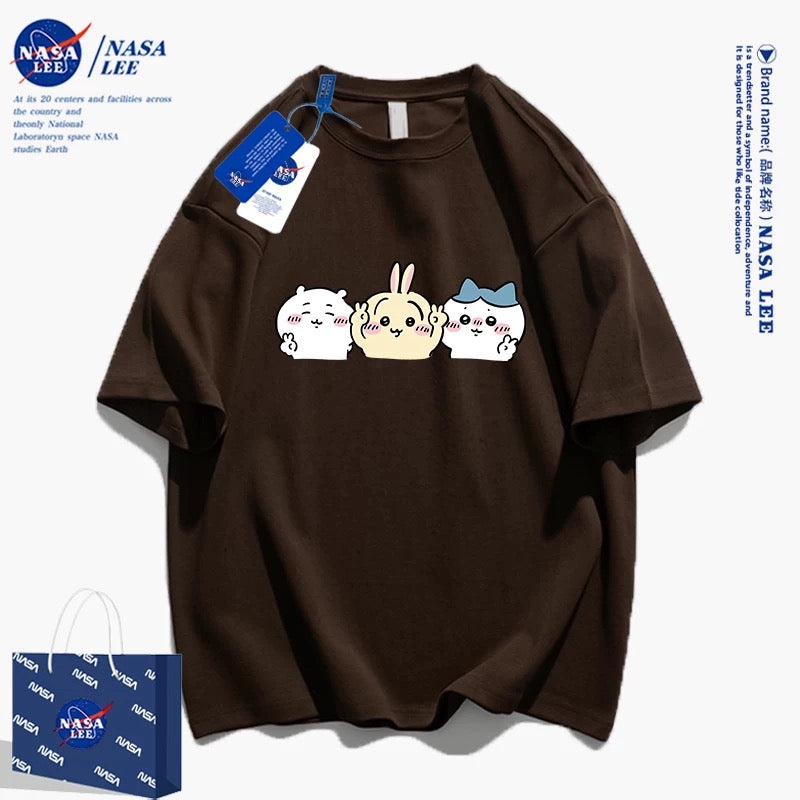 Japanese Cartoon ChiiKawa Casual Style T-Shirt Series | Chiikawa Hachiware Usagi Yeah - Kawaii Fashion Items