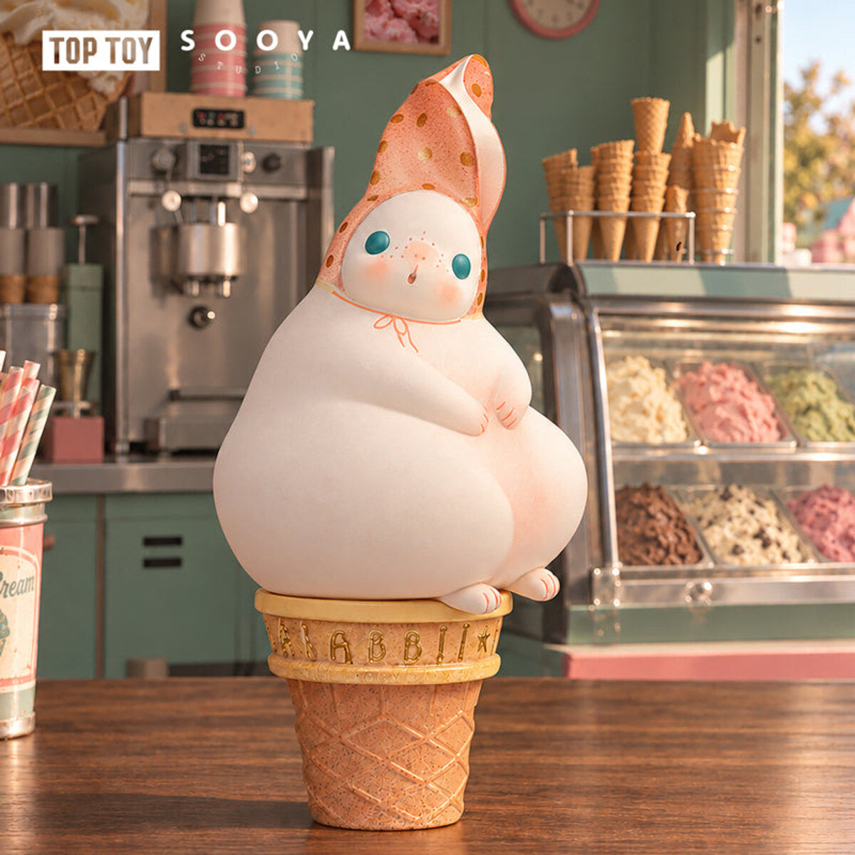 SooyaStudio Overture 2.0 white ice cream cone figure in a dessert shop