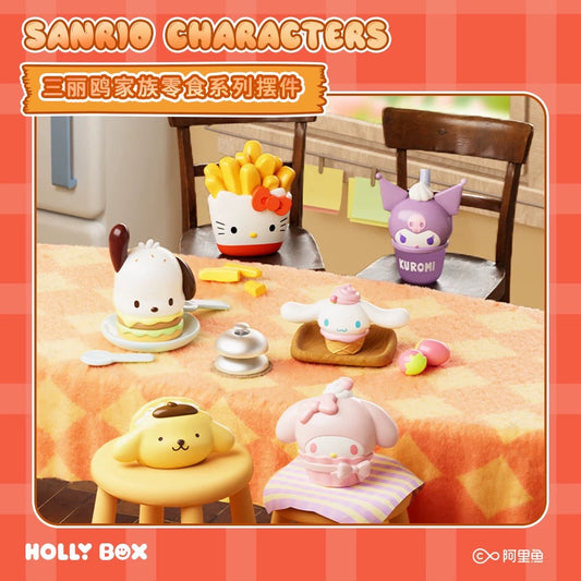 Sanrio Characters Fast Food Beans Mini Series | Hello K<itty My Melody Kuromi Cinnamoroll Pompompurin Pochacco - Kawaii Collectable Toys Toy Collection