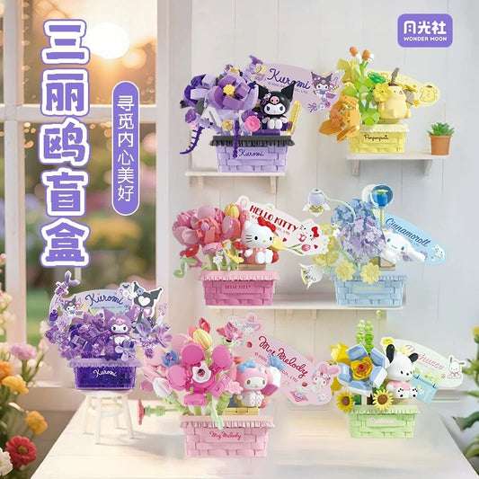 Sanrio Characters Secret Words of Flowers | Hello Kitty My Melody Kuromi Cinnamoroll Pompompurin Pochacco - Building Blocks Toy Collectable Mystery Blind Box