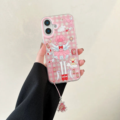 CardCaptorSakura Outfits Case | Combat Suit Uniform Blue Dress - iPhone Case 7 8 PLUS SE2 XS XR X 11 12 13 14 15 16 Pro Promax 12mini 13mini KawaiiGiftLand