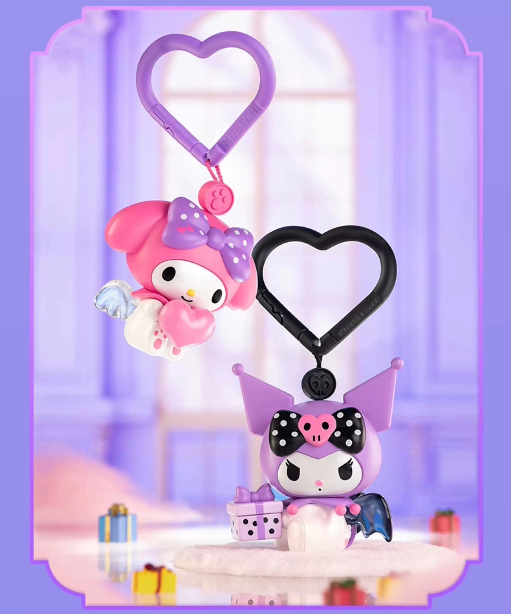 Sanrio Characters My Melody Kuromi Cupid Series Keychain | Wings Can Move - Kawaii Decoration Collectable Toys Toy Collection