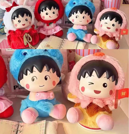 Chibi Maruko Chan Spring Lovely Day Part 1 Series Vinyl Plush Doll | Cherry Crab Cuttlefish Octopus Rabbit - Vinyl Face Plush Doll Figure Keychain Collectable Toys Mystery Blind Box KawaiiGiftLand