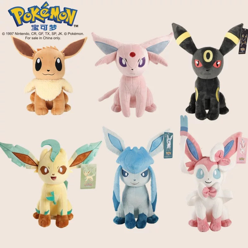Japan Cartoon Pokemon Eevee Evolution Evolve 25-28cm Plush Doll | Eevee Jolteon Espeon Umbreon Leafeon Glaceon Sylveon - Mascot Plush Doll  Kawaii Decoration