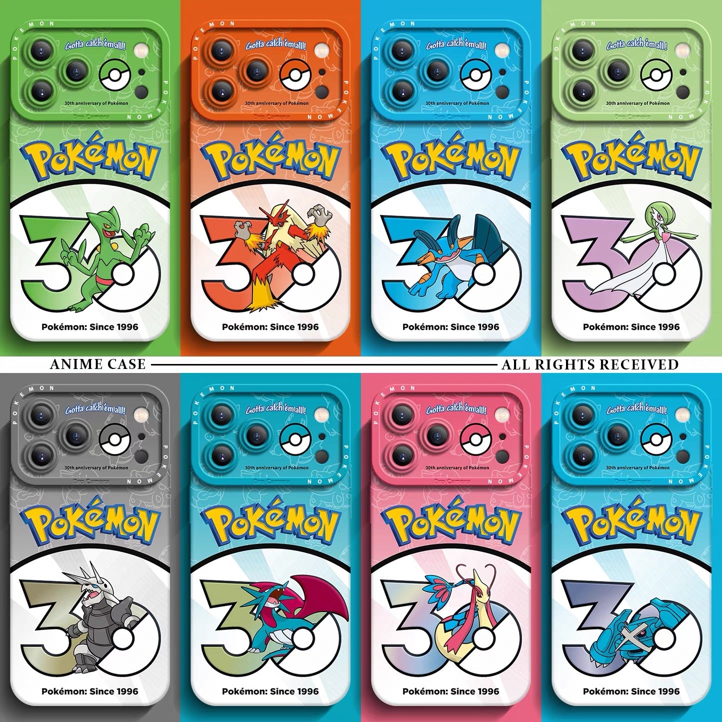 Japanese Cartoon Pokemon Silicone Case Pokemon 30 Anniversary Version Part13 | Sceptile Blaziken Swampert Gardevoir Aggron Salamence Milotic Metagross 8 Styles - Phone Case Samsung Galaxy S26 S25 S24 S23 FE Ultra Edge