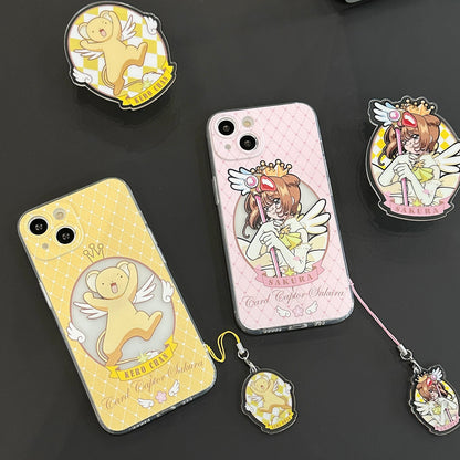 Japanese Cartoon Cardcaptor Sakura | Sakura & Kero Chan - iPhone Case 7 8 PLUS SE2 XS XR X 11 12 13 14 15 16 Pro Promax 12mini 13mini