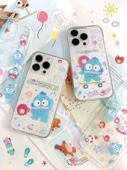 Japanese Cartoon Hangyodon | Say Hi & Rocket iPhone Case 12 13 14 15 Pro Promax Plus mini