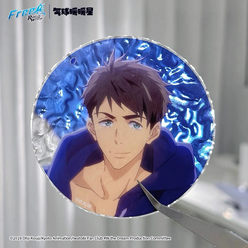 Japanese Anime Free! Iwatobi Swim Club Wave Acrylic Coaster | Haruka Makoto Rin Kirishima Sosuke - Cute Kawaii Item