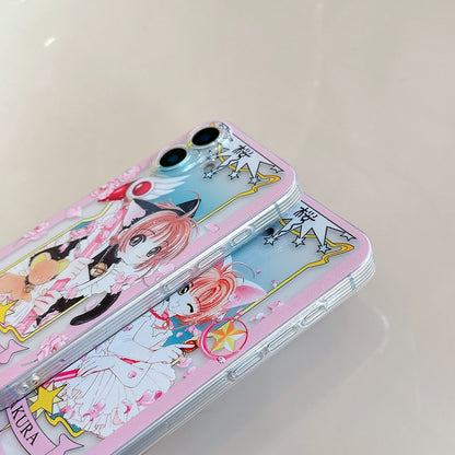 Cardcaptor Sakura Card Version Part 5 | Black & White Cat Sakura - Phone Case Samsung Galaxy Z Flip Fold 3 4 5 6 7