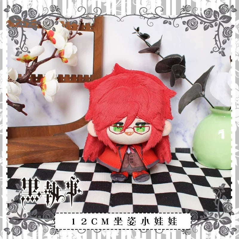 Japanese Anime Black Butler Kuro Shitsuji Sitting Keychain | Undertaker Grelle Sutcliff Cute Kawaii 12cm Doll - Cute Kawaii Item