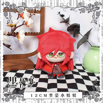 Japanese Anime Black Butler Kuro Shitsuji Sitting Keychain | Undertaker Grelle Sutcliff Cute Kawaii 12cm Doll - Cute Kawaii Item