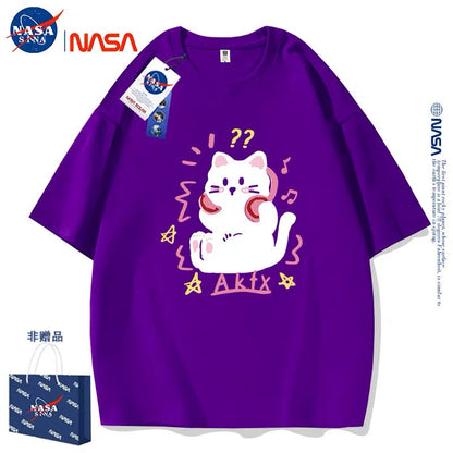 Cute Animals Cat Style T-Shirt Series | Kitten with Headphone Part2 - Kawaii Fashion Items for Child & Adult