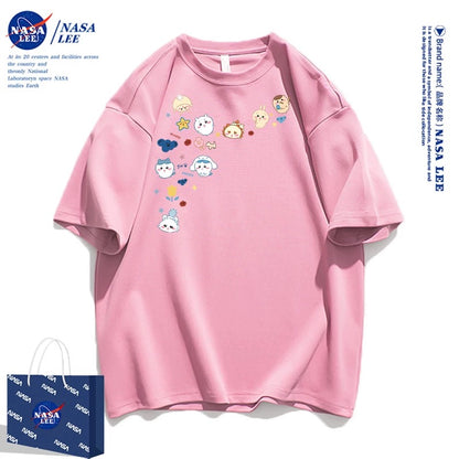 Japanese Cartoon ChiiKawa Casual Style T-Shirt Series | Chiikawa Hachiware Usagi Momonga Kurimanju Shisa Fun Drawing Style - Kawaii Fashion Items