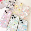 Japanese Cartoon Sanrio | Clean Glitter Full Hello Kitty My Melody Kuromi Cinnamoroll Pompompurin Pochacco - iPhone Case 13 14 15 16 Pro Promax Plus