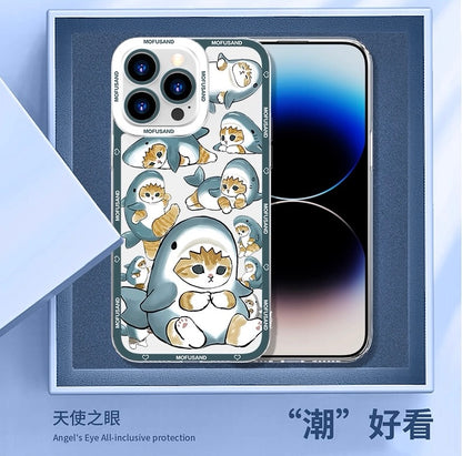 Japanese Cartoon Mofusand | 4 Mofusand Traveling - iPhone Case 6 7 8 PLUS SE2 XS XR X 11 12 13 14 15 16 16e Pro Promax 12mini 13mini - KawaiiGiftLand