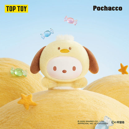 TOPTOY Sanrio Sweet Whispers Stickers Series Pochacco plush charm - Pochacco in a duck hood