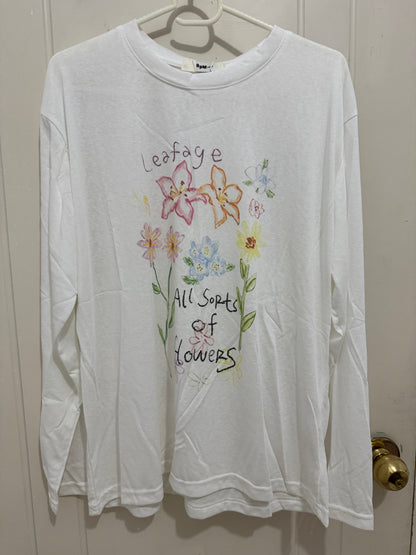Korean Fashion Garden Style Long-sleeved Sun Protection T-Shirt Series | Leafage with Flowers - Kawaii Fashion Items