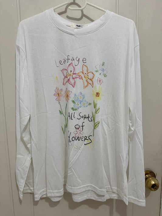 Korean Fashion Garden Style Long-sleeved Sun Protection T-Shirt Series | Leafage with Flowers - Kawaii Fashion Items