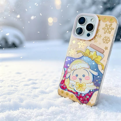 Japanese Cartoon ChiiKawa Winter Star Wish Laser Case | Chiikawa Hachiware Usagi Momonga Furuhonya 5 Styles - iPhone Case 11 12 13 14 15 16 16e 17 17e 18 Pro Promax