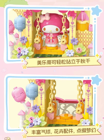 Top Toy x Sanrio Colorful Amusement Park Fair Rides | My Melody Happy Swings Castle - Building Blocks Toy Collections