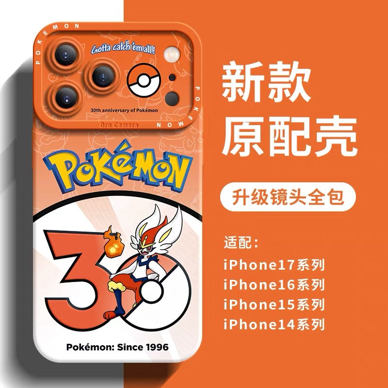 Japanese Cartoon Pokemon Silicone Case Pokemon 30 Anniversary Version Part26 | Rillaboom Cinderace Inteleon Toxtricity Sirfetch'd Hatterene Dragapult Duraludon 8 Styles - Phone Case Samsung Galaxy S26 S25 S24 S23 FE Ultra Edge