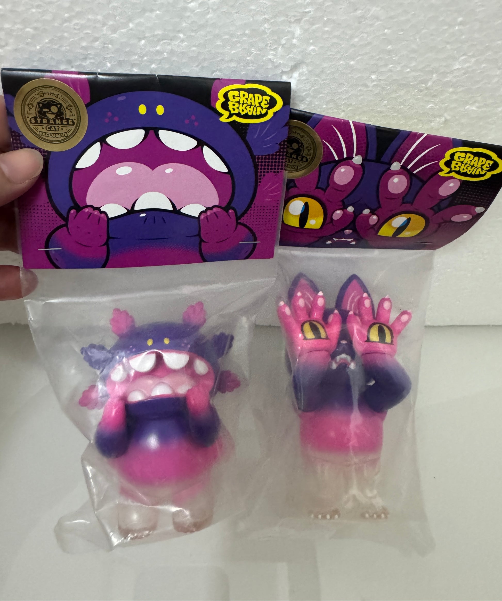 Japan Artist GRAPE BRAIN | Hell's Cat & Macaroni Alice Version - Sofubi Figure Soft Vinyl Rare