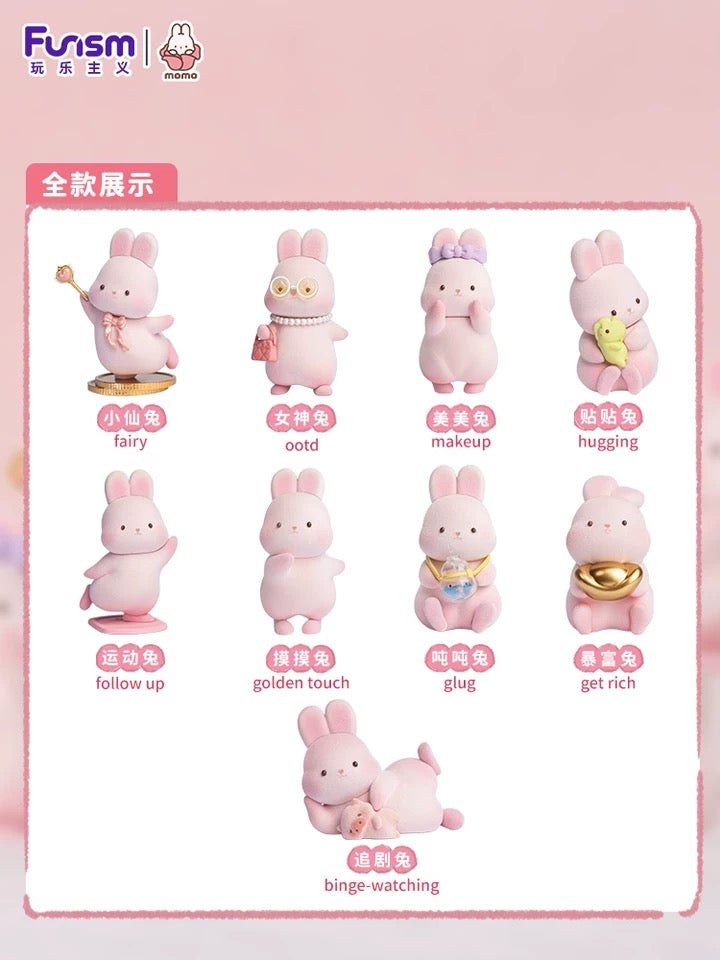 Momo with Bunny Kawaii Lovely Characters | Momo Bunny Daily - Toy Collection Mystery Blind Box 