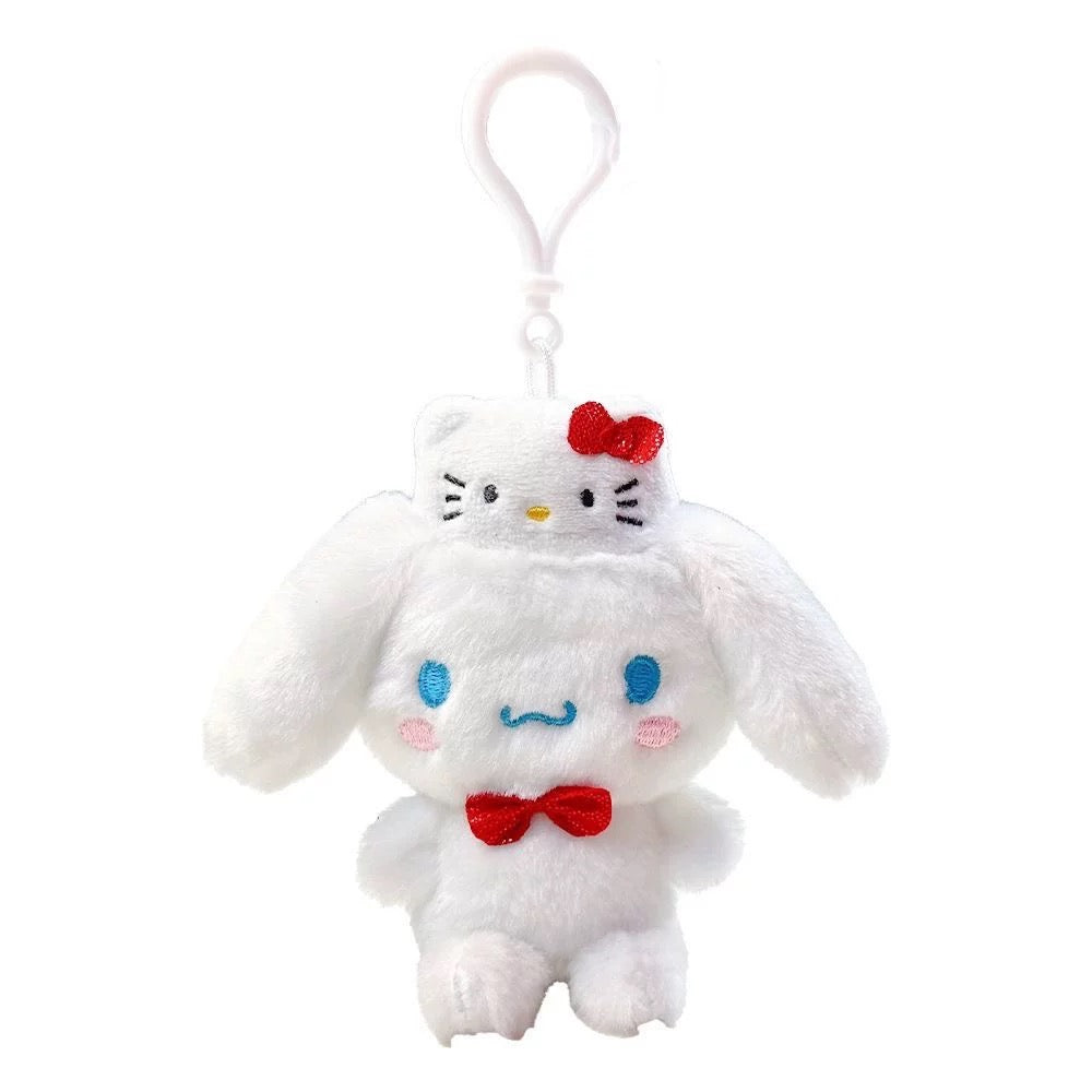 Japan Sanrio 50th Hello Kitty Keychain | Hello Kitty My Melody Kuromi Cinnamoroll Hangyodon - Mini Plush Doll 10cm Keychain