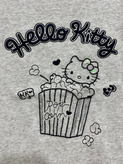 Korean Fashion Cute Cartoon Style T-Shirt Series | Bling Bling Embroidery Popcorn Hello Kitty - Kawaii Fashion Items