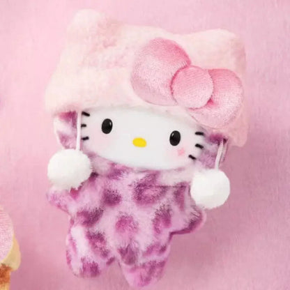 Hello Kitty Leopard Series Berry Leopard plush charm on pink background
