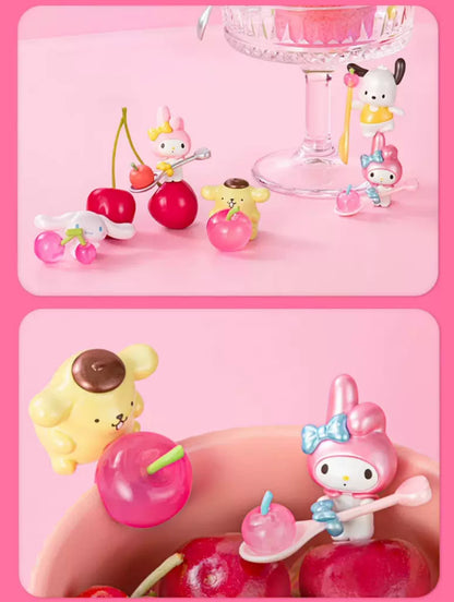 Sanrio Characters Sweet Cherry on Cup Beans Mini Series | Hello Kitty My Melody Kuromi Cinnamoroll Pompompurin Pochacco - Kawaii Collectable Toys Toy Collection