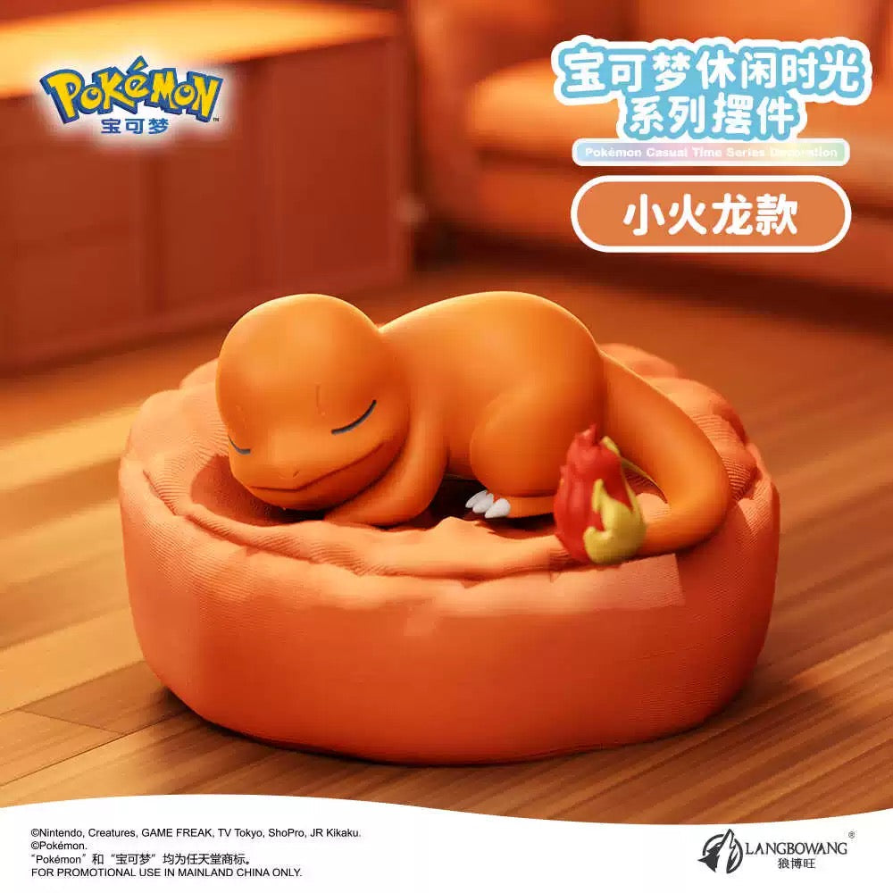 Japan Cartoon Pokemon Casual Time Series Part 2 | Sleeping Pikachu Charmander Meowth Slowpoke Munchlax Rowlet - Figure Kawaii Decoration KawaiiGiftLand