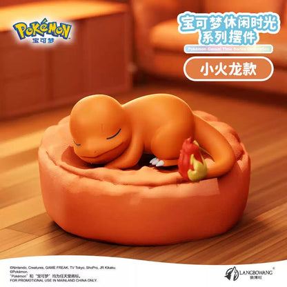 Japan Cartoon Pokemon Casual Time Series Part 2 | Sleeping Pikachu Charmander Meowth Slowpoke Munchlax Rowlet - Figure Kawaii Decoration KawaiiGiftLand