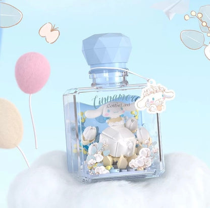 Sanrio Characters The Flower Angel in Perfume Bottle | Hello Kitty My Melody Kuromi Cinnamoroll Pompompurin Pochacco - Building Blocks Toy Collectable Mystery Blind Box with LED Light