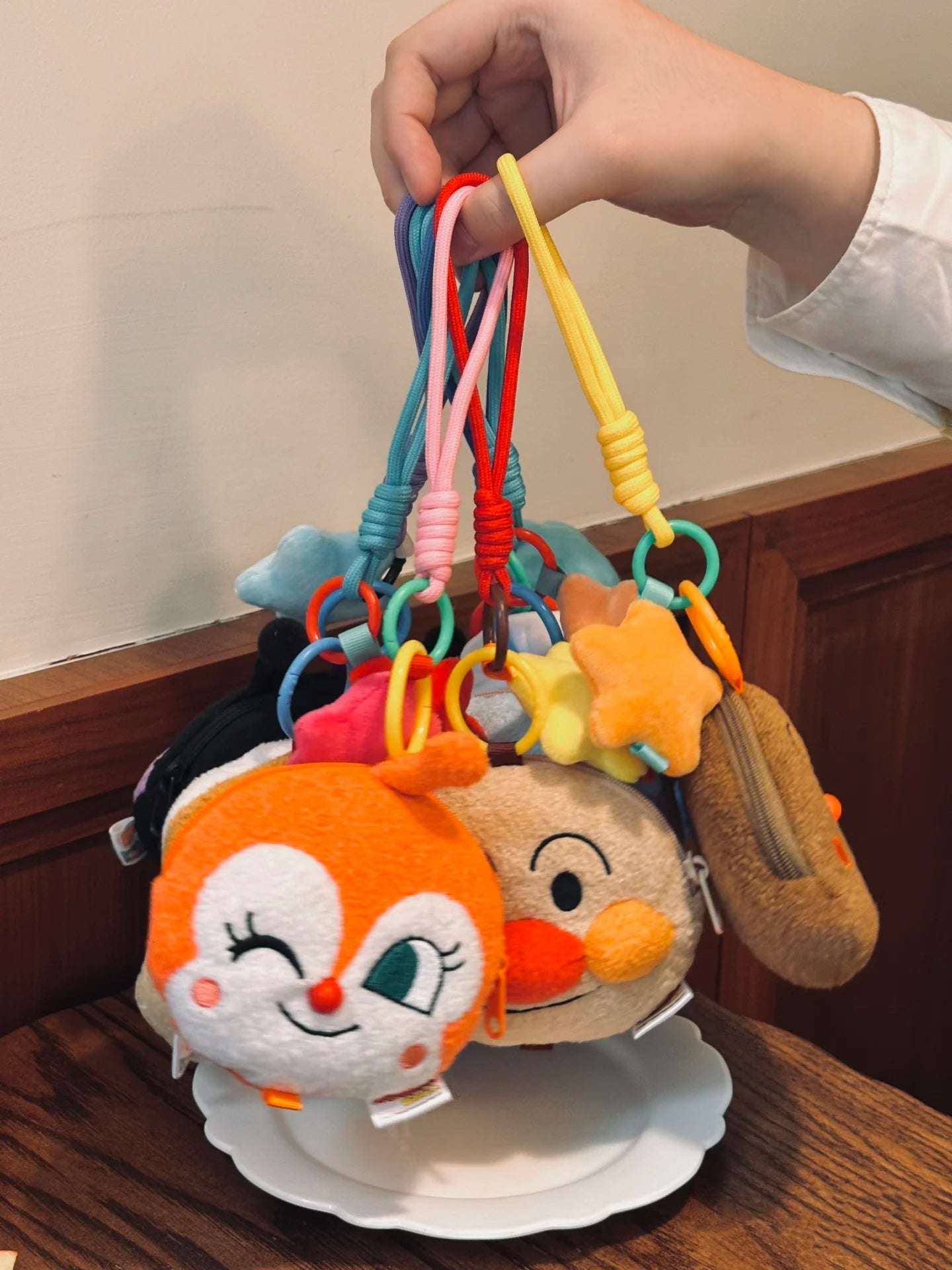 Japan Cartoon Anpanman Mini Purse Bag Keychain with Star