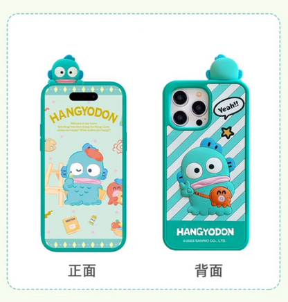 Japanese Cartoon Sanrio Look at you Silicone | Hello Kitty My Melody Cinnamoroll Pompompurin Hangyodon - iPhone Case 13 14 15 Pro Promax