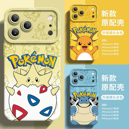 Japanese Cartoon Pokemon Silicone Case | Togepi Raichu Blastoise - iPhone Case PLUS SE2 XS XR X 11 12 13 14 15 16 16e 17 17e Pro Promax 12mini 13mini